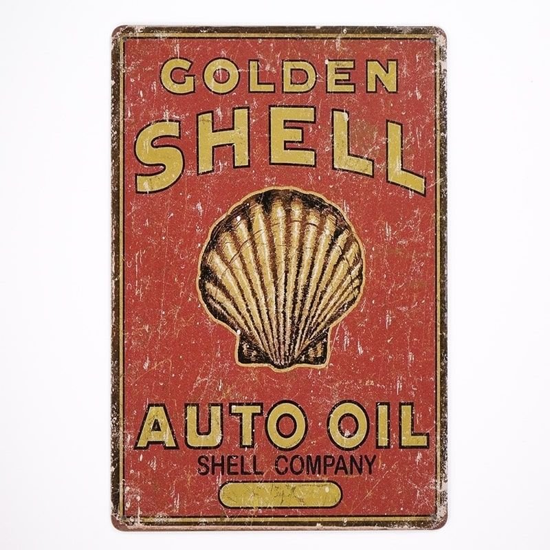 Plakat Tabliczka Dekoracyjna Metalowa Golden Shell Auto Oil Rustykalneuchwyty Sklep Empikcom 3703