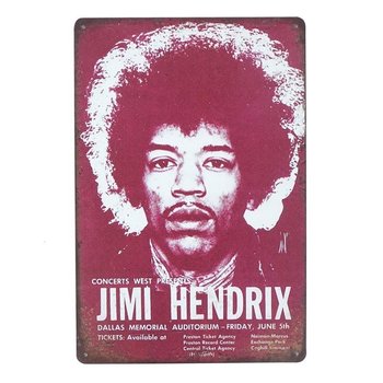 Plakat Tabliczka dekoracyjna metalowa JIMI HENDRIX - RustykalneUchwyty
