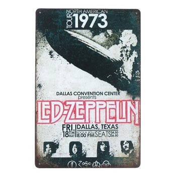 Plakat Tabliczka dekoracyjna metalowa LED ZEPPELIN TEXAS - RustykalneUchwyty