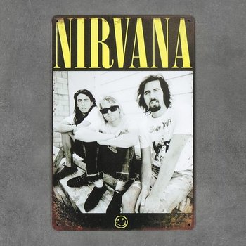 Plakat Tabliczka dekoracyjna metalowa NIRVANA SMILE - RustykalneUchwyty