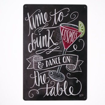 Plakat Tabliczka dekoracyjna metalowa TIME TO DRINK - RustykalneUchwyty