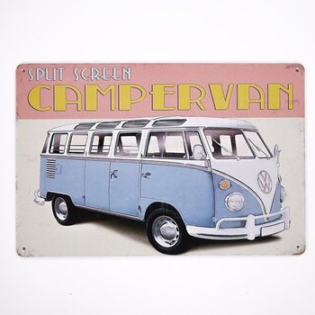 Plakat Tabliczka dekoracyjna metalowa VW T1 CAMPRERVAN - RustykalneUchwyty