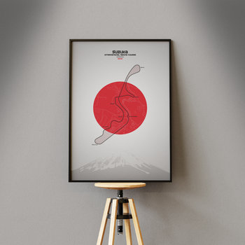 Plakat Tory Wyścigowe - Suzuka 61X91 Cm - Peszkowski Graphic