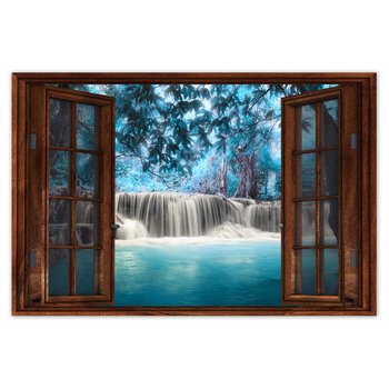 Plakat Turkusowy wodospad, 90x60 cm - ZeSmakiem