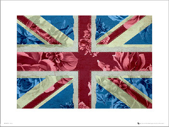Plakat, Union Flag Flowers, 40x30 cm - Inny producent