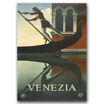 Plakat vintage do salonu Gondola Wenecka A1 - Vintageposteria