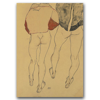 Plakat vintage Dwie stojące półnagie kobiety A1 - Vintageposteria