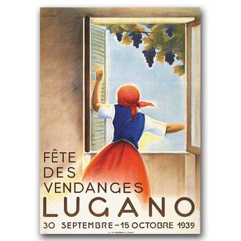 Plakat vintage Festiwa zbiorów winogron A2 - Vintageposteria