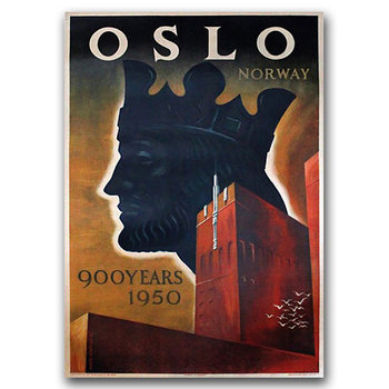 Plakat vintage na płótnie Norwegia Oslo A2 - Vintageposteria