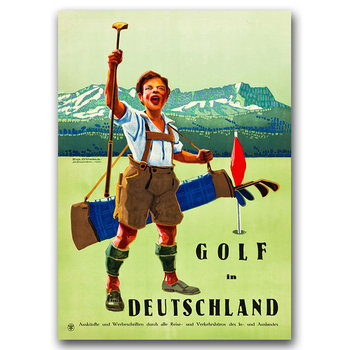 Plakat vintage na ścianę do salonu Niemcy Golf A1 - Vintageposteria