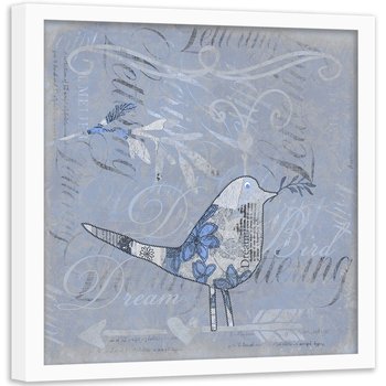 Plakat w ramie białej FEEBY Abstrakcyjny Plakat ptaka, 40x40 cm - Feeby