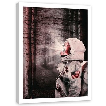 Plakat w ramie białej FEEBY Astronauta w lesie, 70x100 cm - Feeby