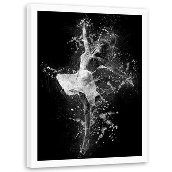 Plakat w ramie białej FEEBY Baletnica, 50x70 cm - Feeby