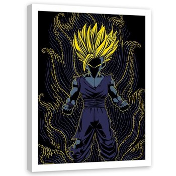 Plakat w ramie białej FEEBY Bohater Dragon Ball, 50x70 cm - Feeby