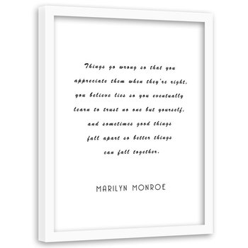 Plakat w ramie białej FEEBY Cytat Marilyn, 80x120 cm - Feeby