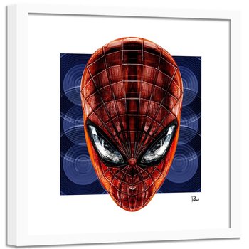 Plakat w ramie białej FEEBY Człowiek pająk, 40x40 cm - Feeby