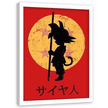 Plakat w ramie białej FEEBY Dragon Ball Saian, 40x60 cm - Feeby
