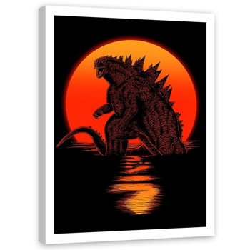 Plakat w ramie białej FEEBY Godzilla, 40x60 cm - Feeby