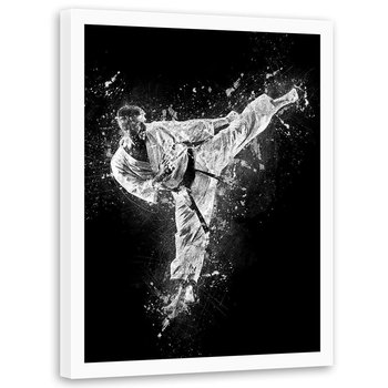 Plakat w ramie białej FEEBY Karateka, 40x60 cm - Feeby