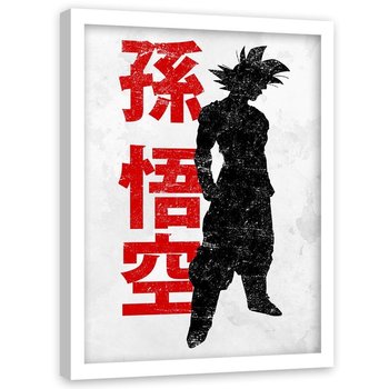 Plakat w ramie białej FEEBY Kontury postaci Dragon Ball, 50x70 cm - Feeby