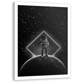 Plakat w ramie białej FEEBY Kosmiczny kolaż, 70x100 cm - Feeby