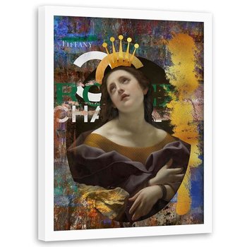 Plakat w ramie białej FEEBY Królowa mody, 50x70 cm - Feeby