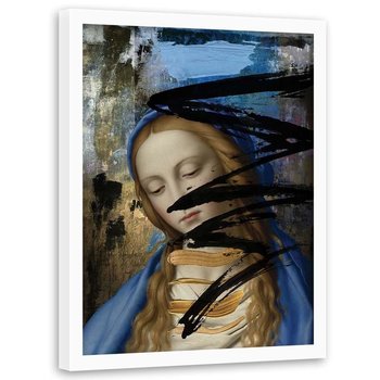 Plakat w ramie białej FEEBY Matka boska portret, 40x60 cm - Feeby