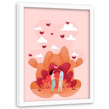 Plakat w ramie białej FEEBY Miłość, 40x60 cm - Feeby