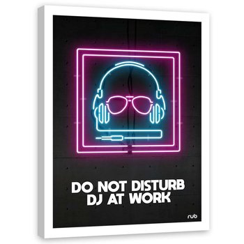 Plakat w ramie białej FEEBY Neony DJ, 40x60 cm - Feeby