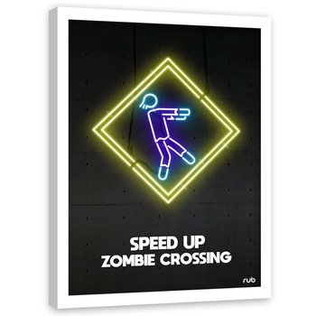 Plakat w ramie białej FEEBY Neony zombie, 70x100 cm - Feeby