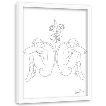Plakat w ramie białej FEEBY Odbicie lustrzane minimalizm, 40x60 cm - Feeby