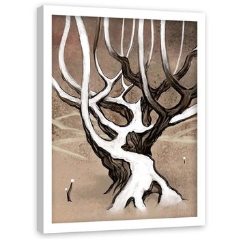 Plakat w ramie białej FEEBY Ośnieżone drzewo, 40x60 cm - Feeby