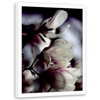 Plakat w ramie białej FEEBY Pączki magnolii, 50x70 cm - Feeby