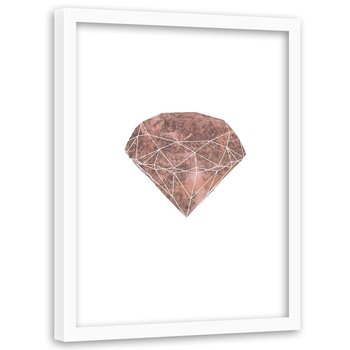 Plakat w ramie białej FEEBY Różowy diament, 40x60 cm - Feeby