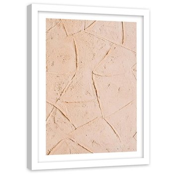 Plakat w ramie białej Feeby, Ślady na piasku abstrakcja 13x18 cm - Feeby