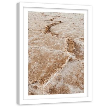 Plakat w ramie białej Feeby, Suchy piasek ślady 13x18 cm - Feeby