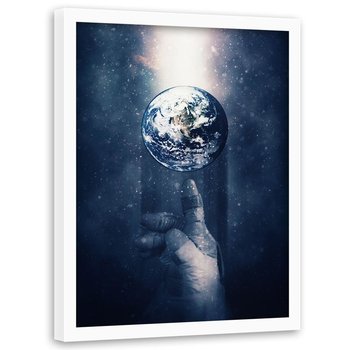 Plakat w ramie białej FEEBY Świat w zasięgu ręki, 40x60 cm - Feeby