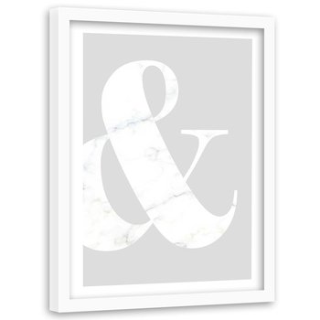Plakat w ramie białej FEEBY Symbol na szarym tle, 80x120 cm - Feeby