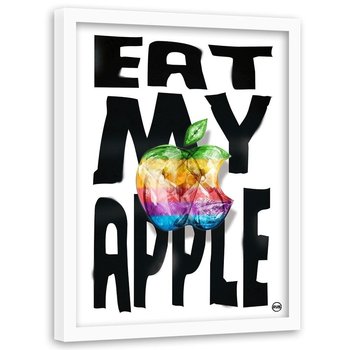 Plakat w ramie białej FEEBY Tęczowe jabłko, 40x60 cm - Feeby