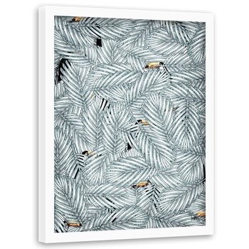 Plakat w ramie białej FEEBY Ukryte tukany 2, 40x60 cm - Feeby