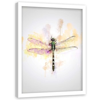 Plakat w ramie białej FEEBY Ważka, 70x100 cm - Feeby