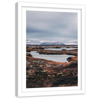 Plakat w ramie białej Feeby, Widok na wzniesienie przyroda 21x30 cm - Feeby
