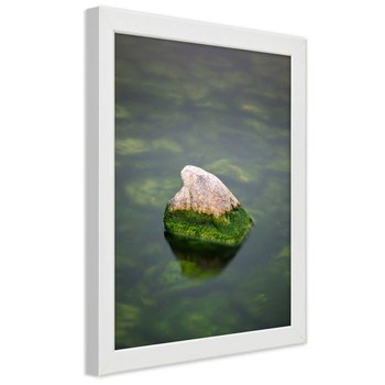 Plakat w ramie białej, Kamień w wodzie 30x45 - Feeby
