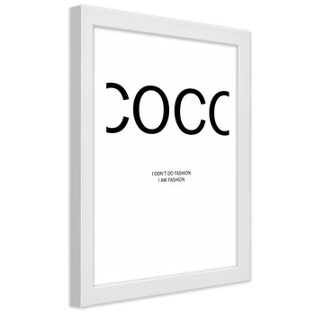 Plakat w ramie białej, Modny napis Coco 30x45 - Feeby
