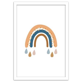 Plakat w ramie białej, Tęczowa pogoda, 70x100 cm - Feeby