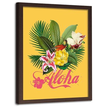 Plakat w ramie brązowej, Aloha - 40x60 - Feeby