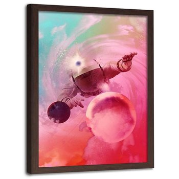 Plakat w ramie brązowej FEEBY Abstrakcyjny kosmos, 50x70 cm - Feeby