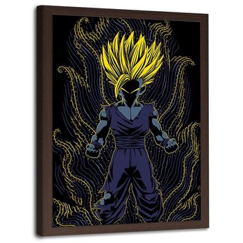 Plakat w ramie brązowej FEEBY Bohater Dragon Ball, 70x100 cm - Feeby