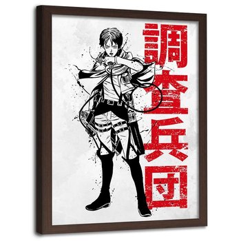 Plakat w ramie brązowej FEEBY Bohaterka anime, 50x70 cm - Feeby