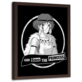 Plakat w ramie brązowej FEEBY Boże strzeż księżniczkę, 40x60 cm - Feeby